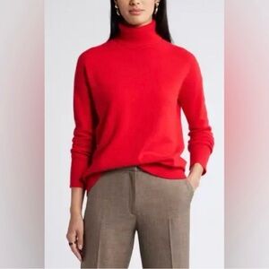 ✨ONE DAY SALE✨ HALOGEN | Cashmere Women's Red Turtleneck Sweater